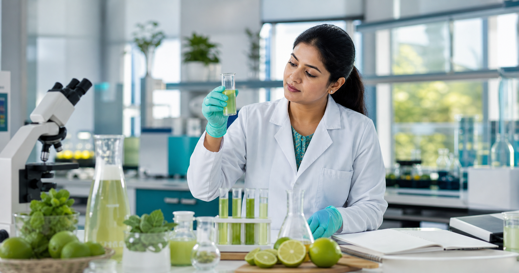 Food technologist developing an innovative formulation