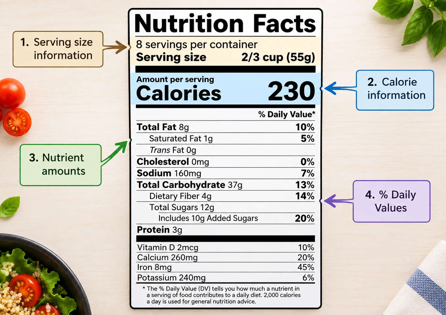 Nutrition facts, regulatory compliance and label review