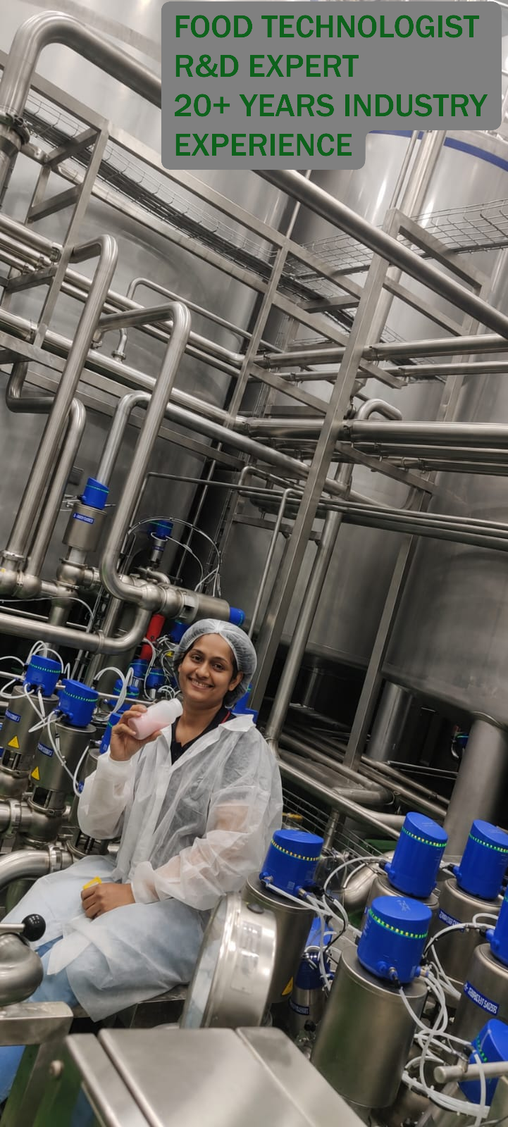 Reshma Mahadeo Sherkhane at a commercial food processing facility